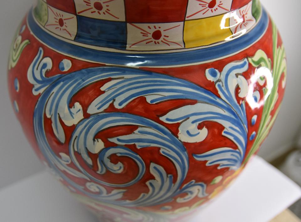 Porta ombrelli h.50 Produzione artigianale di Caltagirone  decoro siciliano