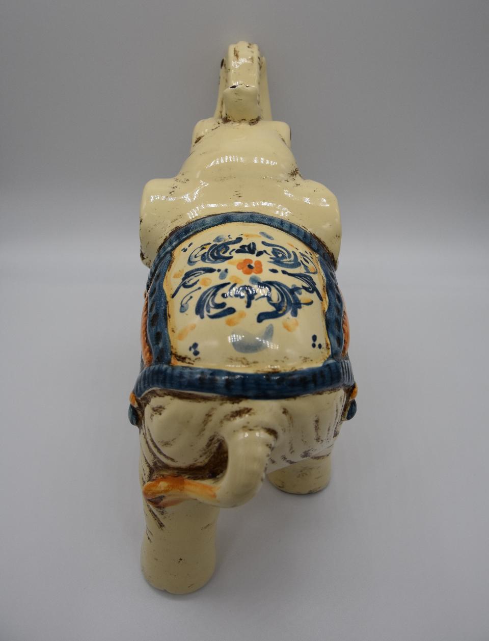 Elefante in ceramica Produzione artigianale di Caltagirone h.15 cm