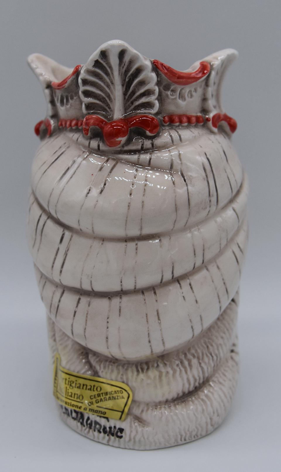 Coppia teste di moro afro h.14 cm Produzione artigianale di Caltagirone bianco antico/rosso