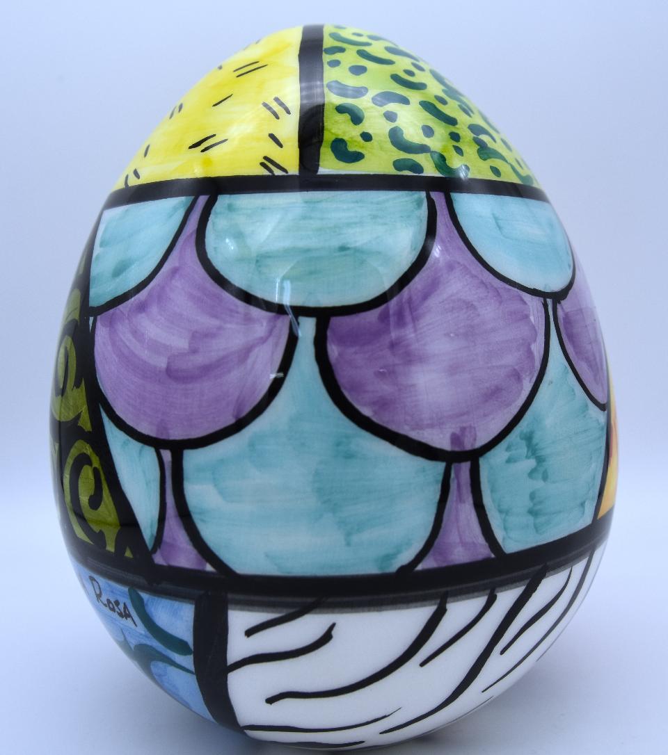 Uovo in ceramica Produzione artigianale di Caltagirone  h.15 cm