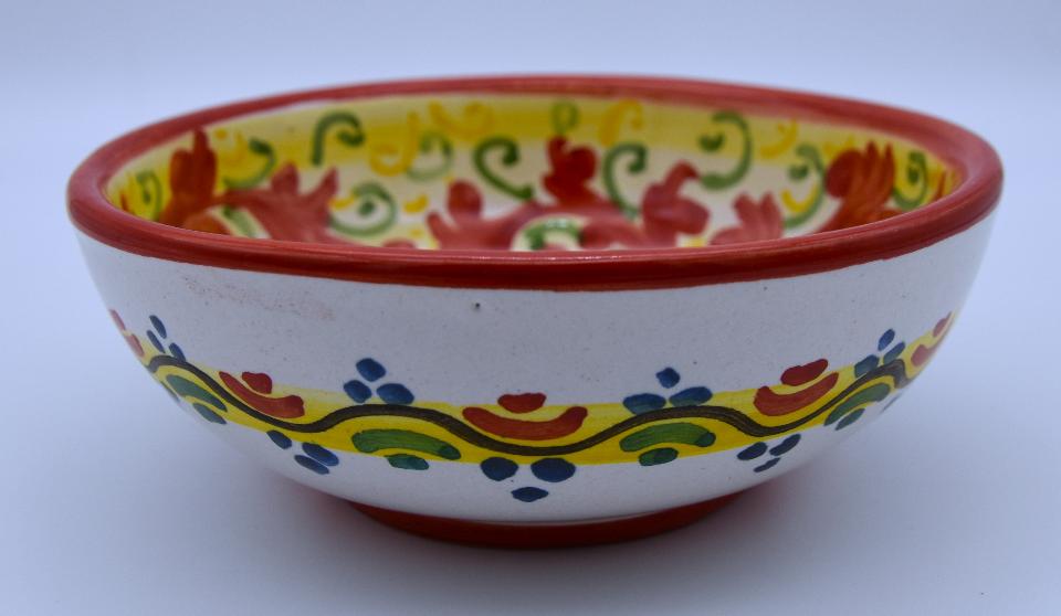 Ciotola per antipasti/aperitivi decoro fico d'india Produzione artigianale di Santo Stefano di Camastra Diametro 12cm