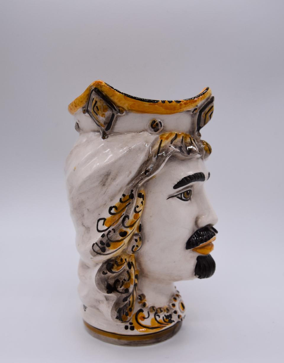 NEW Coppia teste di moro gioiello moderne Produzione artigianale di Caltagirone h.15cm