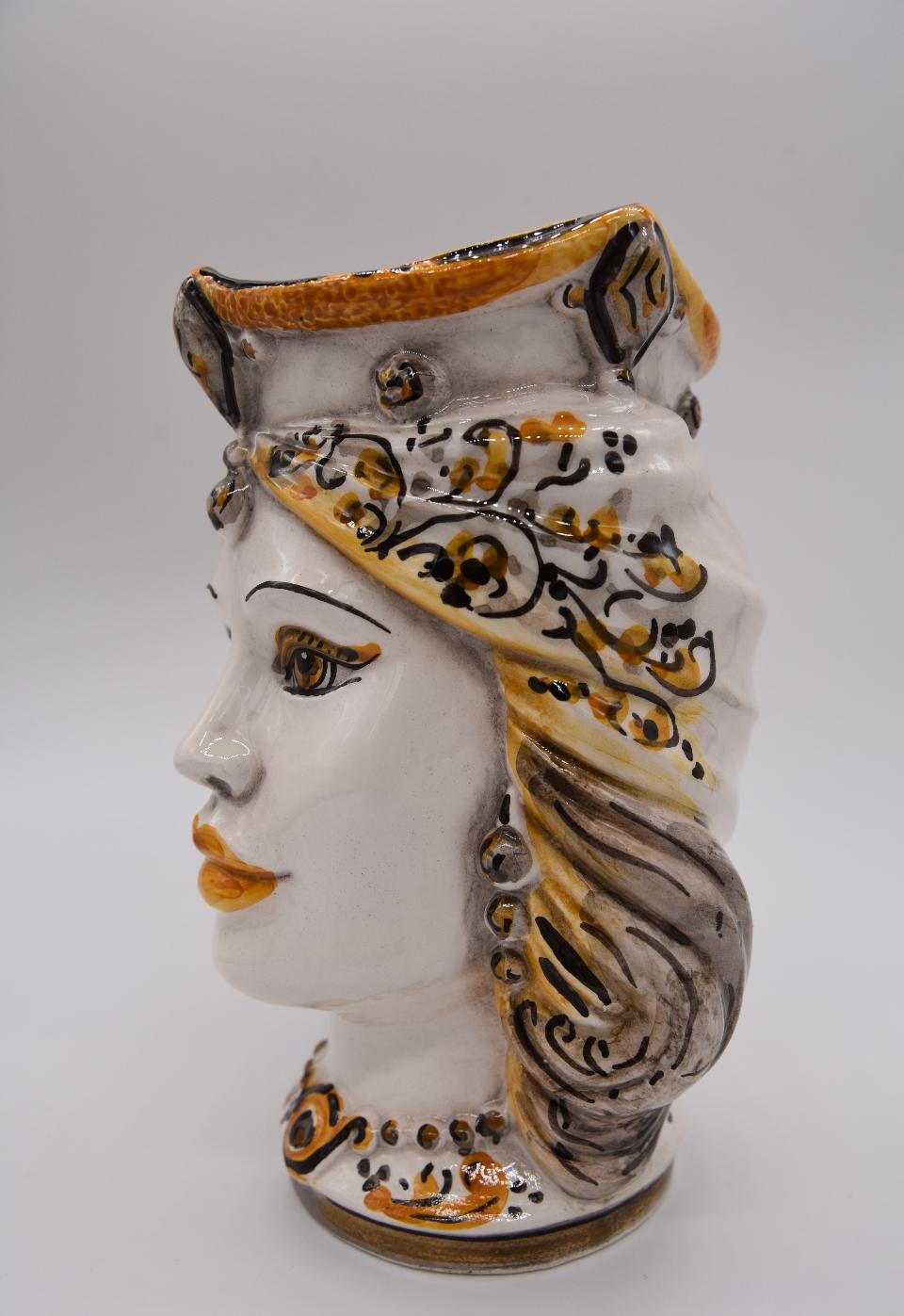NEW Coppia teste di moro gioiello moderne Produzione artigianale di Caltagirone h.15cm