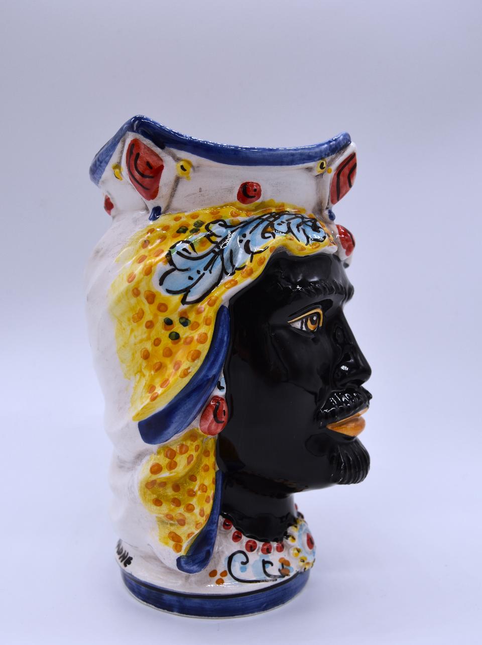 NEW Coppia teste di moro gioiello moderne Produzione artigianale di Caltagirone h.15cm