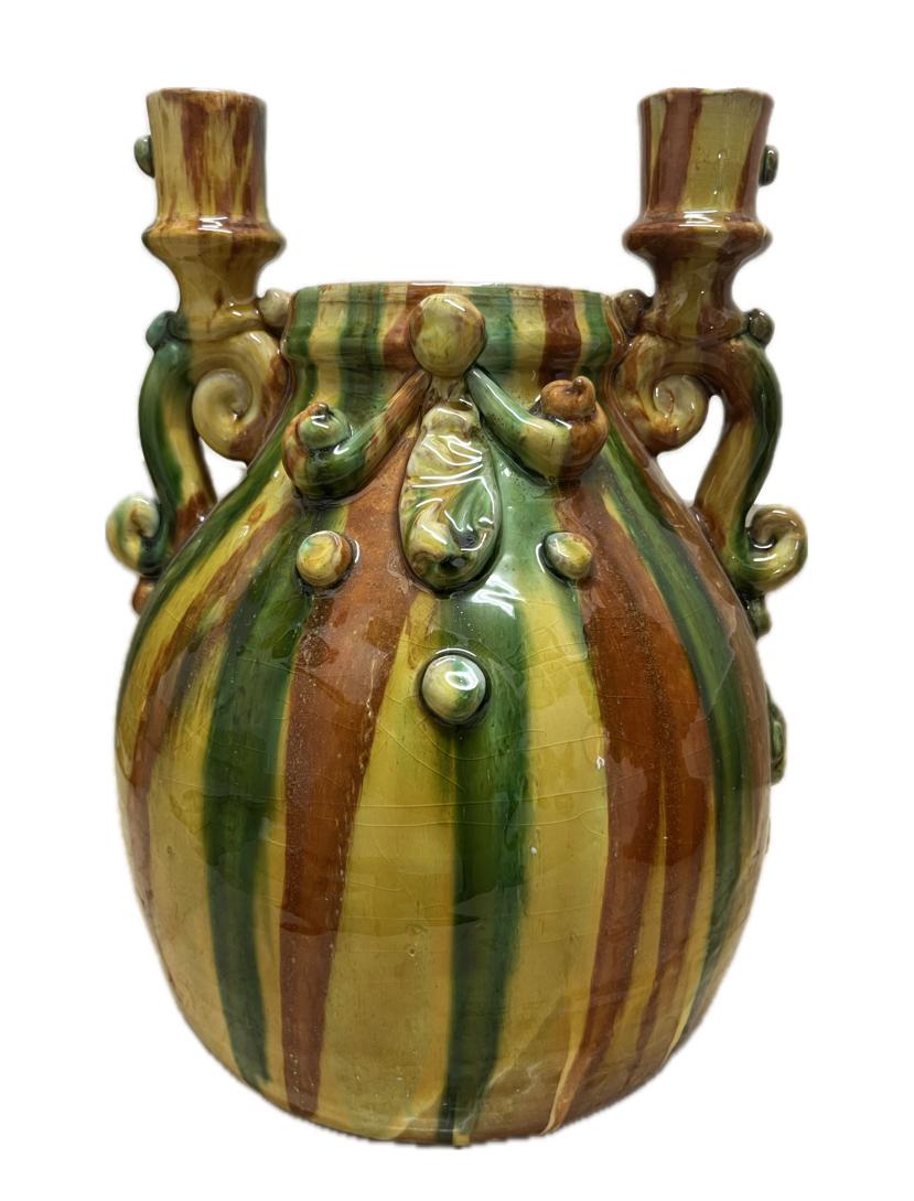 Candeliere decoro Kaleido Produzione artigianale Santo Stefano di Camastra H 30cm