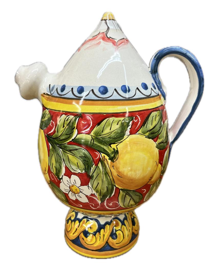 Bummulo Malandrino decoro barocco con limoni Produzione artigianale Santo Stefano di Camastra H 28cm