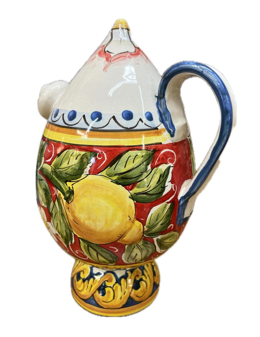 Bummulo Malandrino decoro barocco con limoni Produzione artigianale Santo Stefano di Camastra H 28cm