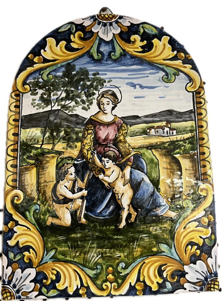Mattonella con immagine sacra Produzione artigianale di Palermo H 34cm