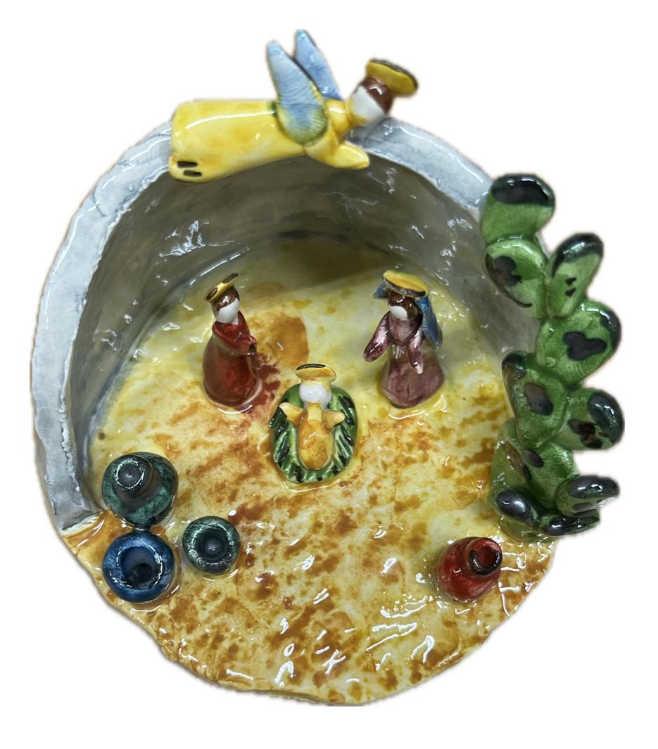 Presepe in ceramica Produzione artigianale di Caltagirone H 9cm