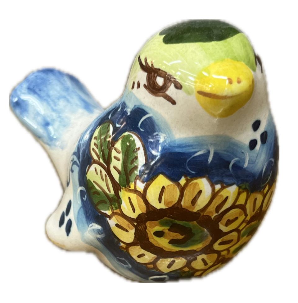 Rondine in ceramica con girasoli Produzione artigianale di Caltagirone H 7.5