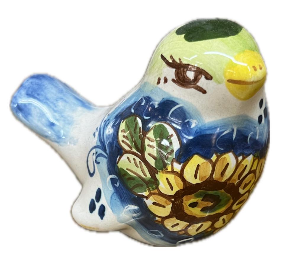 Rondine in ceramica con girasoli Produzione artigianale di Caltagirone H 7.5
