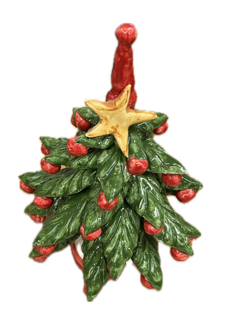 Albero di Natale in ceramica Produzione artigianale di Caltagirone  h.18/19 cm