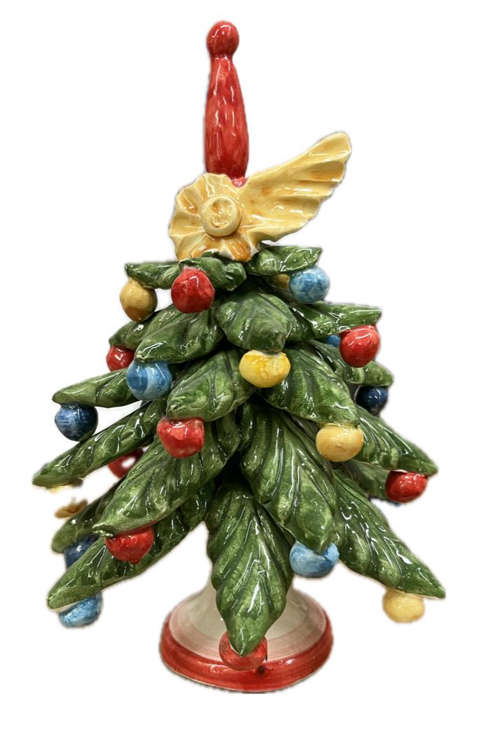 Albero di Natale in ceramica Produzione artigianale di Caltagirone  h.18/19 cm