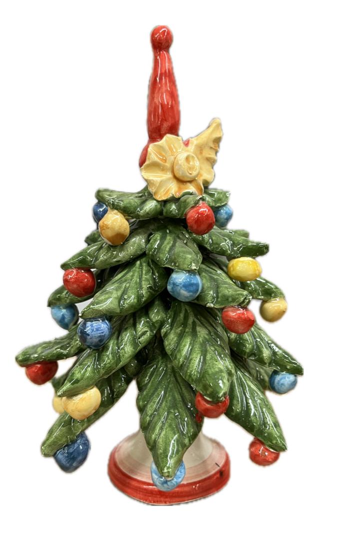 Albero di Natale in ceramica Produzione artigianale di Caltagirone  h.18/19 cm