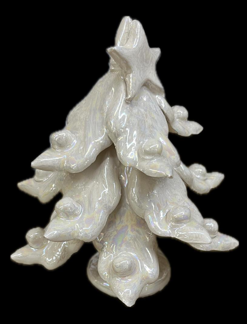 Albero di Natale in ceramica con madreperla Produzione artigianale di Caltagirone h.14