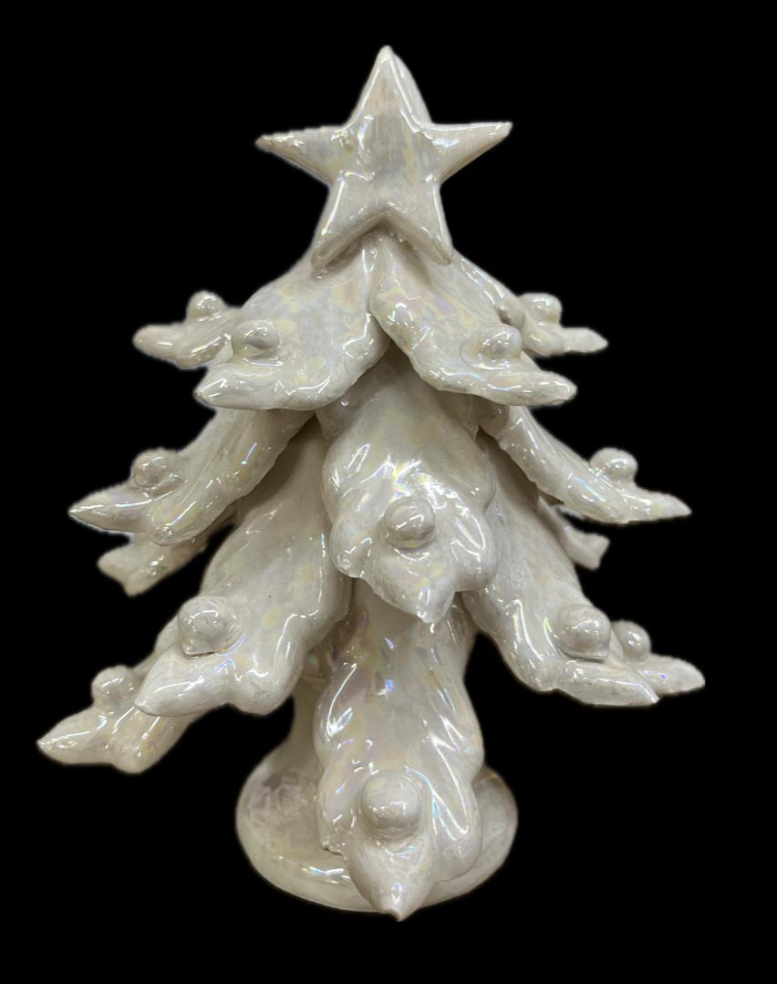 Albero di Natale in ceramica con madreperla Produzione artigianale di Caltagirone h.14