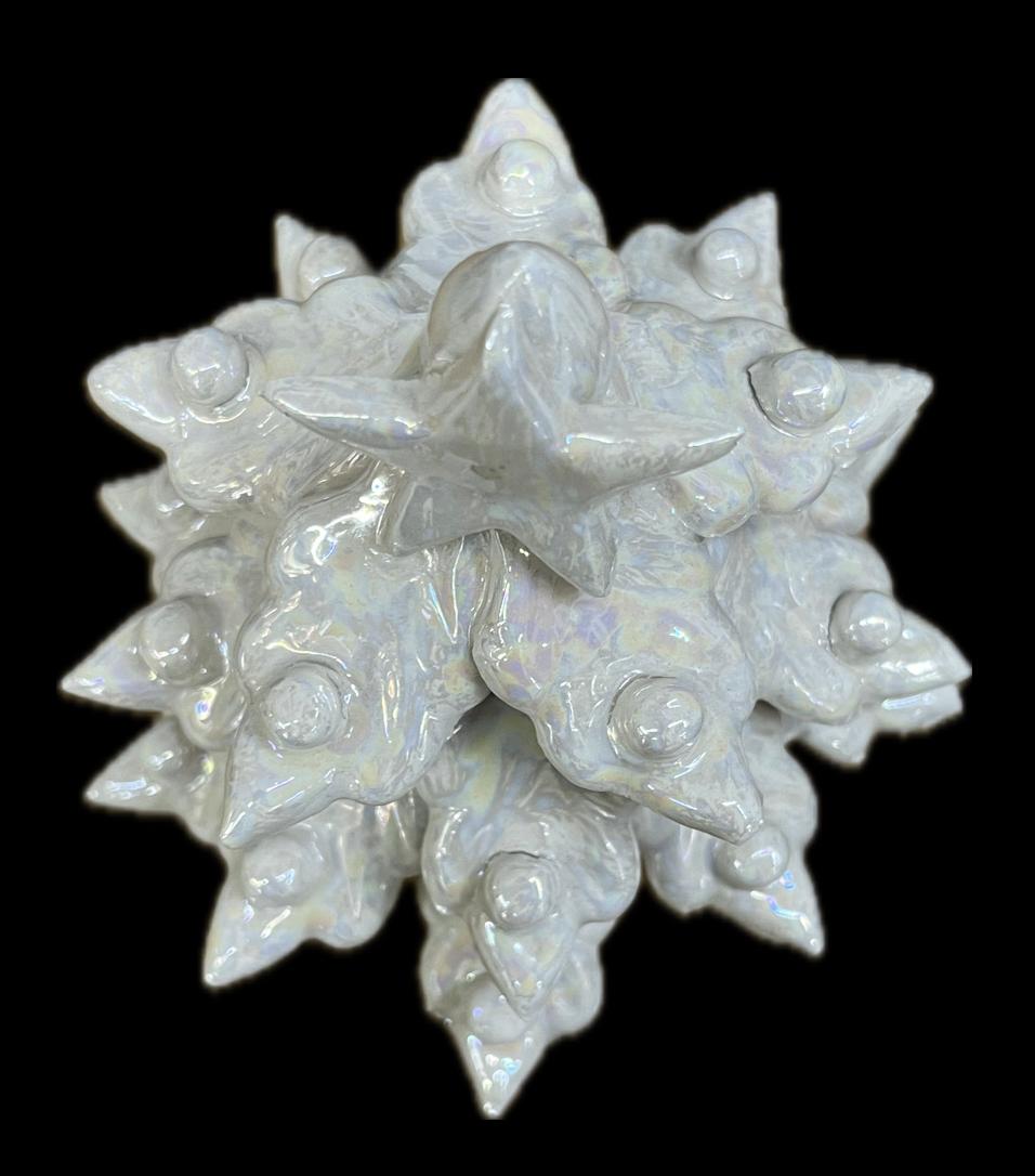 Albero di Natale in ceramica con madreperla Produzione artigianale di Caltagirone h.14