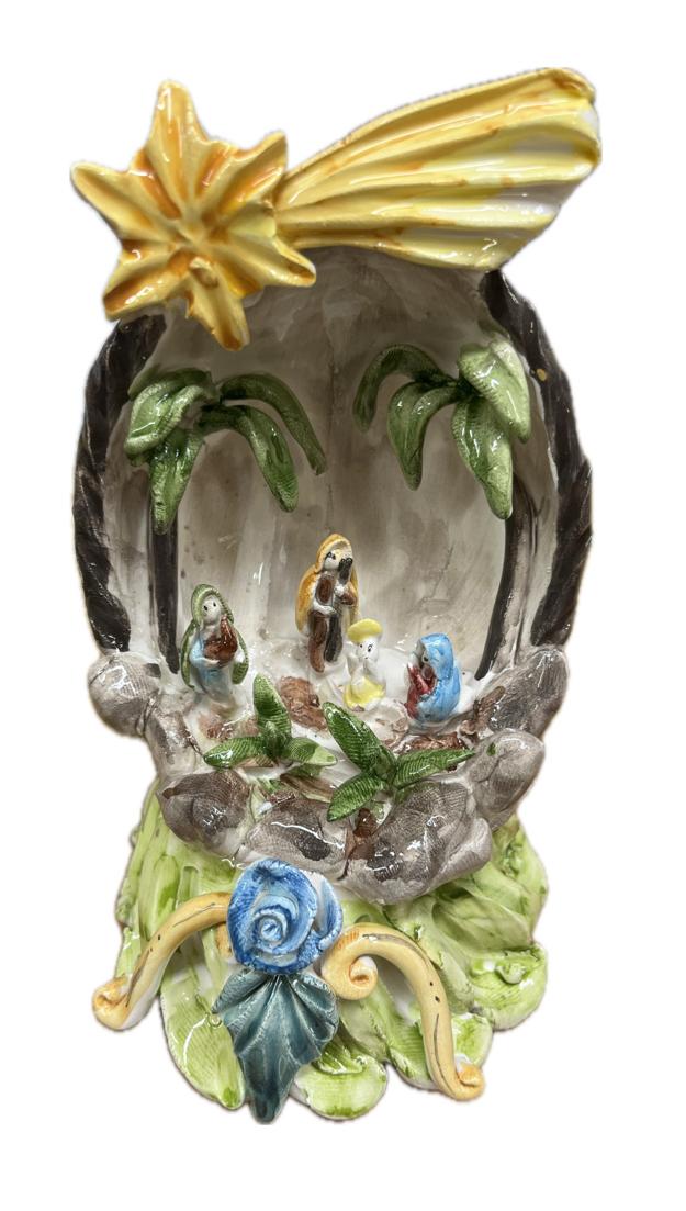 Presepe in ceramica Produzione artigianale di Caltagirone H 18cm