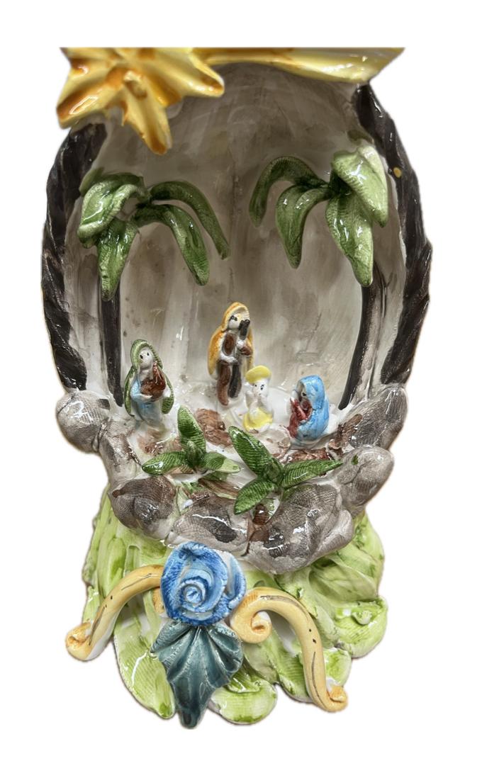 Presepe in ceramica Produzione artigianale di Caltagirone H 18cm