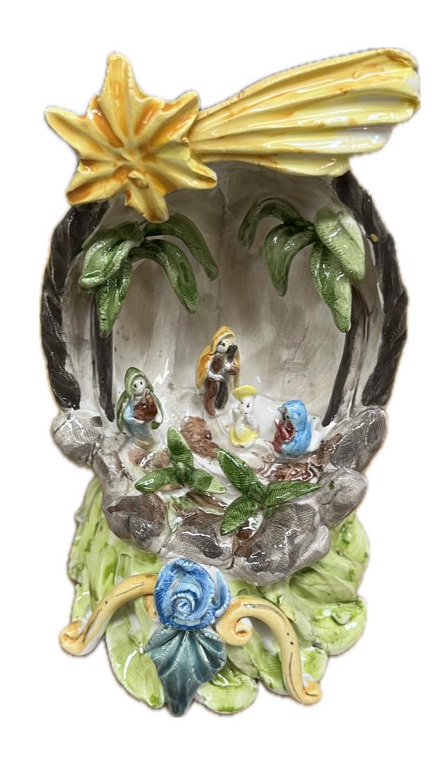 Presepe in ceramica Produzione artigianale di Caltagirone H 18cm