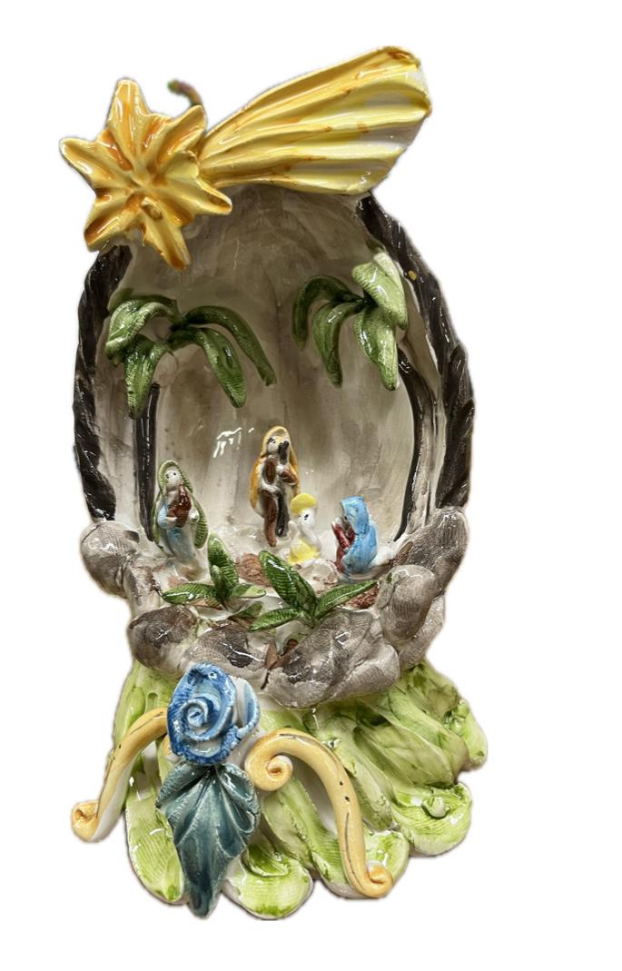 Presepe in ceramica Produzione artigianale di Caltagirone H 18cm