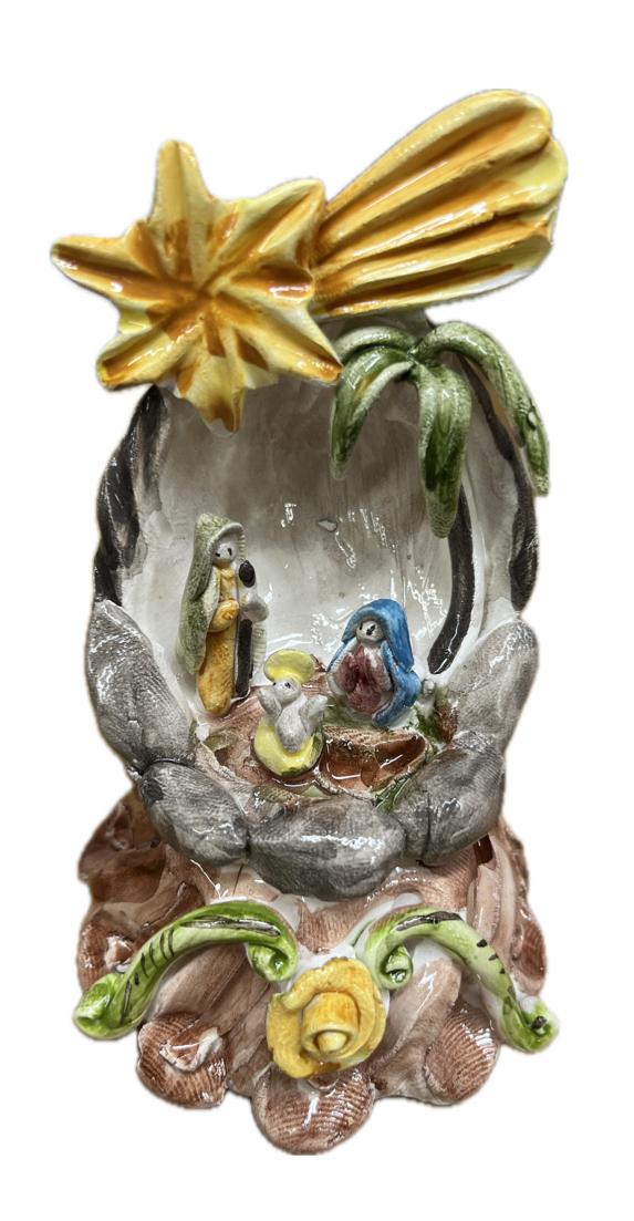 Presepe in ceramica siciliana natività Produzione artigianale di Caltagirone h.10cm