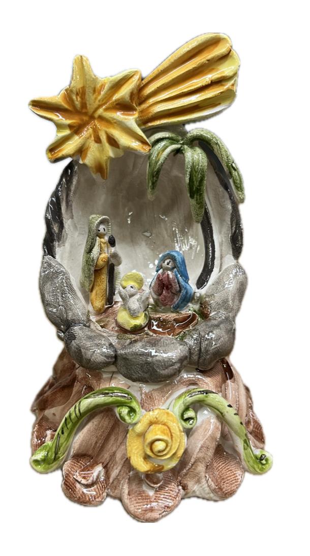 Presepe in ceramica siciliana natività Produzione artigianale di Caltagirone h.10cm