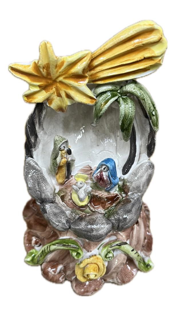 Presepe in ceramica siciliana natività Produzione artigianale di Caltagirone h.10cm