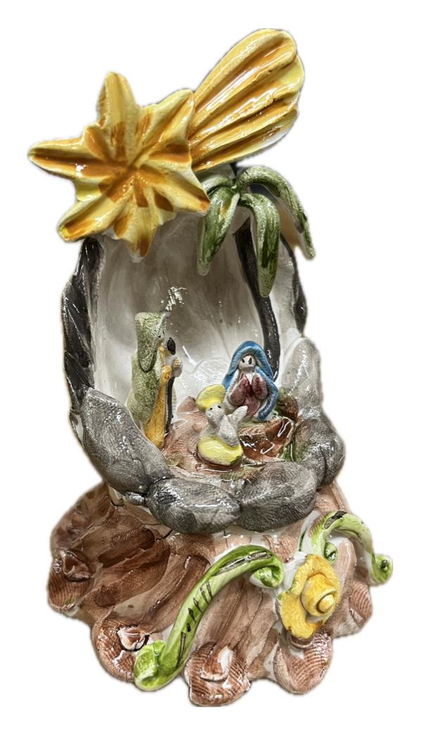 Presepe in ceramica siciliana natività Produzione artigianale di Caltagirone h.10cm