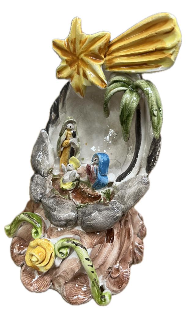 Presepe in ceramica siciliana natività Produzione artigianale di Caltagirone h.10cm