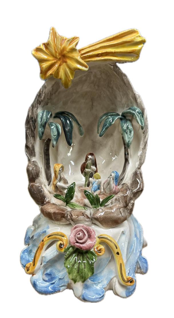 Presepe in ceramica Produzione artigianale di Caltagirone H 18cm