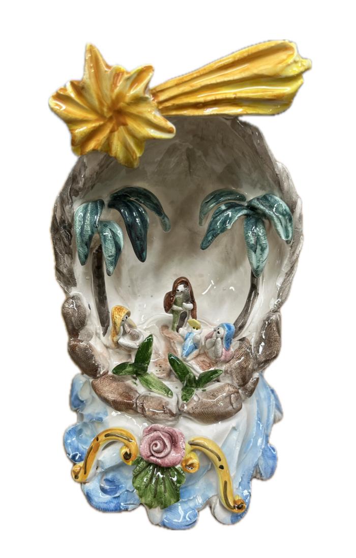 Presepe in ceramica Produzione artigianale di Caltagirone H 18cm