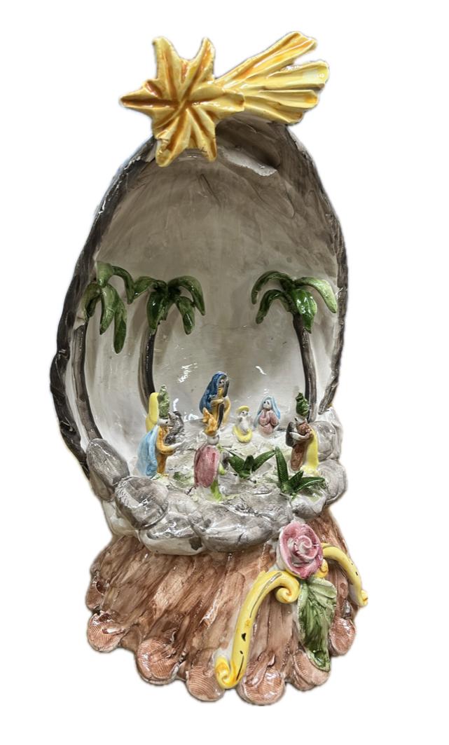 Presepe in ceramica Produzione artigianale di Caltagirone H 28cm