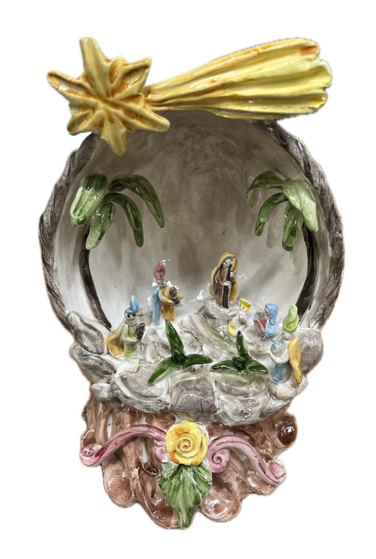 Presepe in ceramica Produzione artigianale di Caltagirone H 22cm