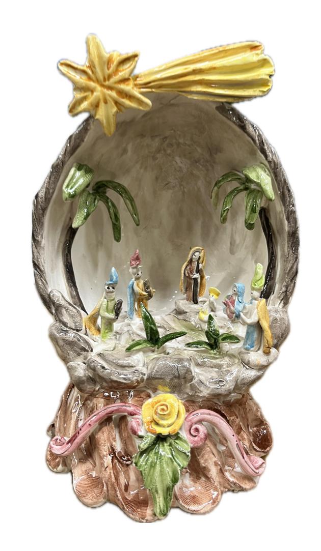 Presepe in ceramica Produzione artigianale di Caltagirone H 22cm