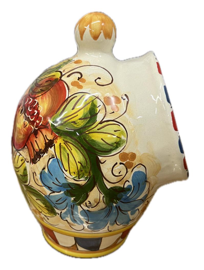 Saliera a salvadanaio in ceramica siciliana con melograni Produzione artigianale di Caltagirone h.20cm