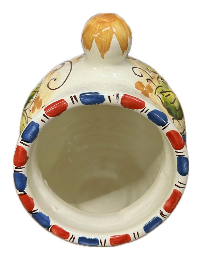 Saliera a salvadanaio in ceramica siciliana con melograni Produzione artigianale di Caltagirone h.20cm