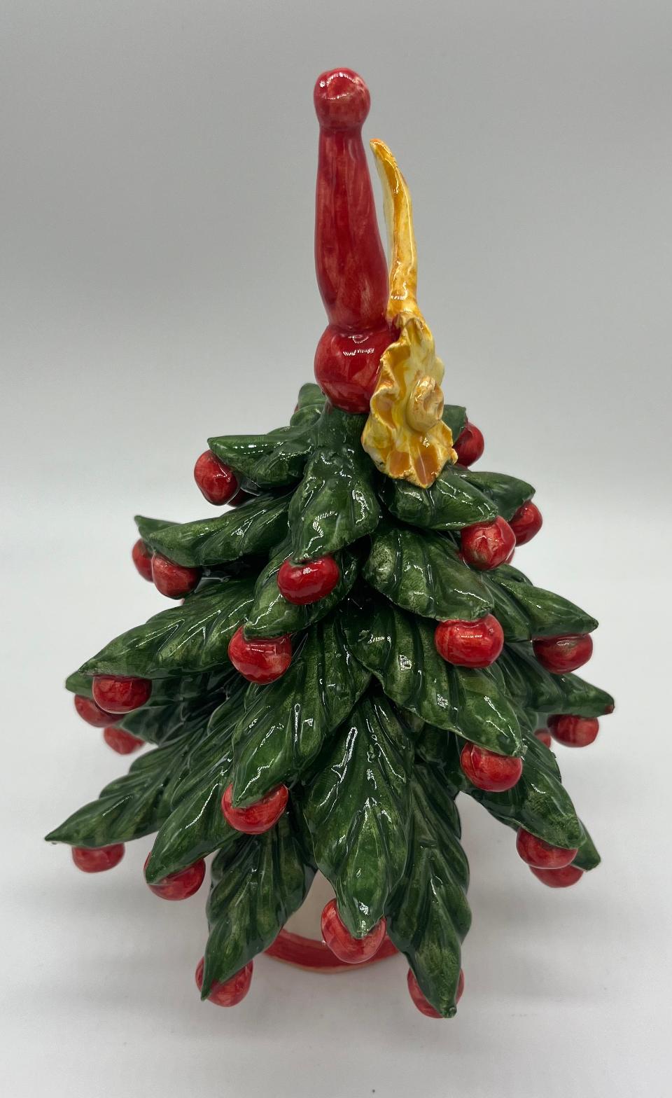 Albero di Natale in ceramica Produzione artigianale di Caltagirone h.18/19 cm