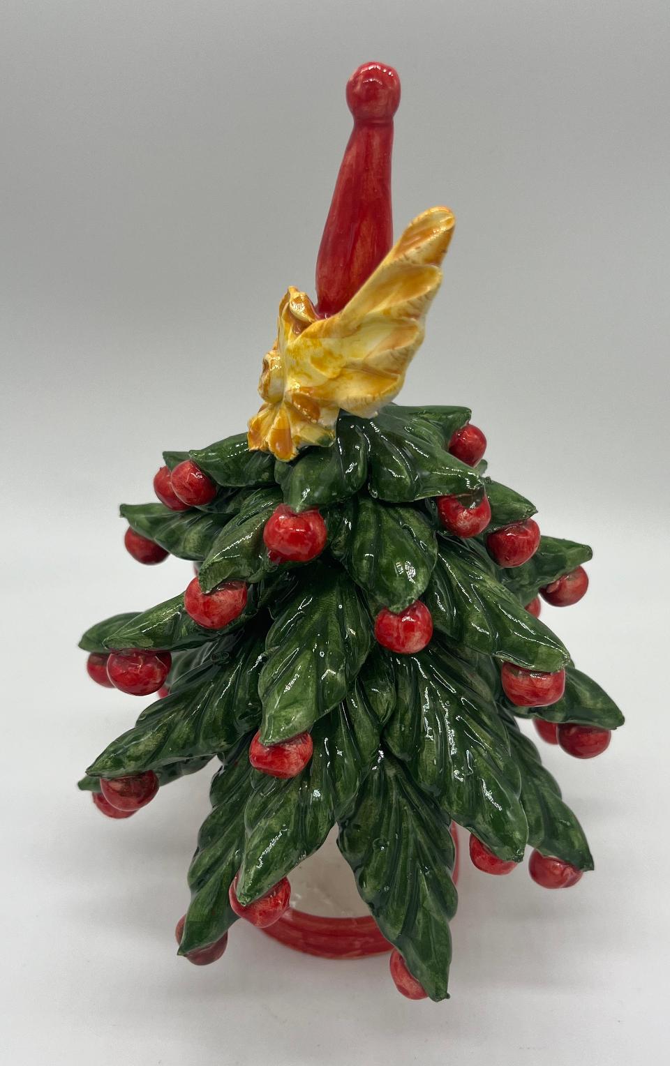 Albero di Natale in ceramica Produzione artigianale di Caltagirone h.18/19 cm