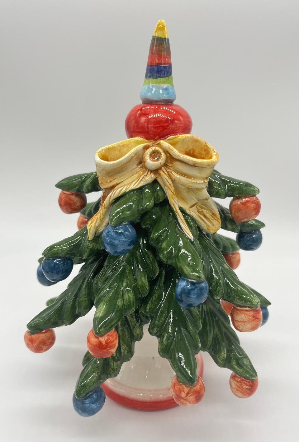 Albero di Natale in ceramica Produzione artigianale di Caltagirone H 18/19cm
