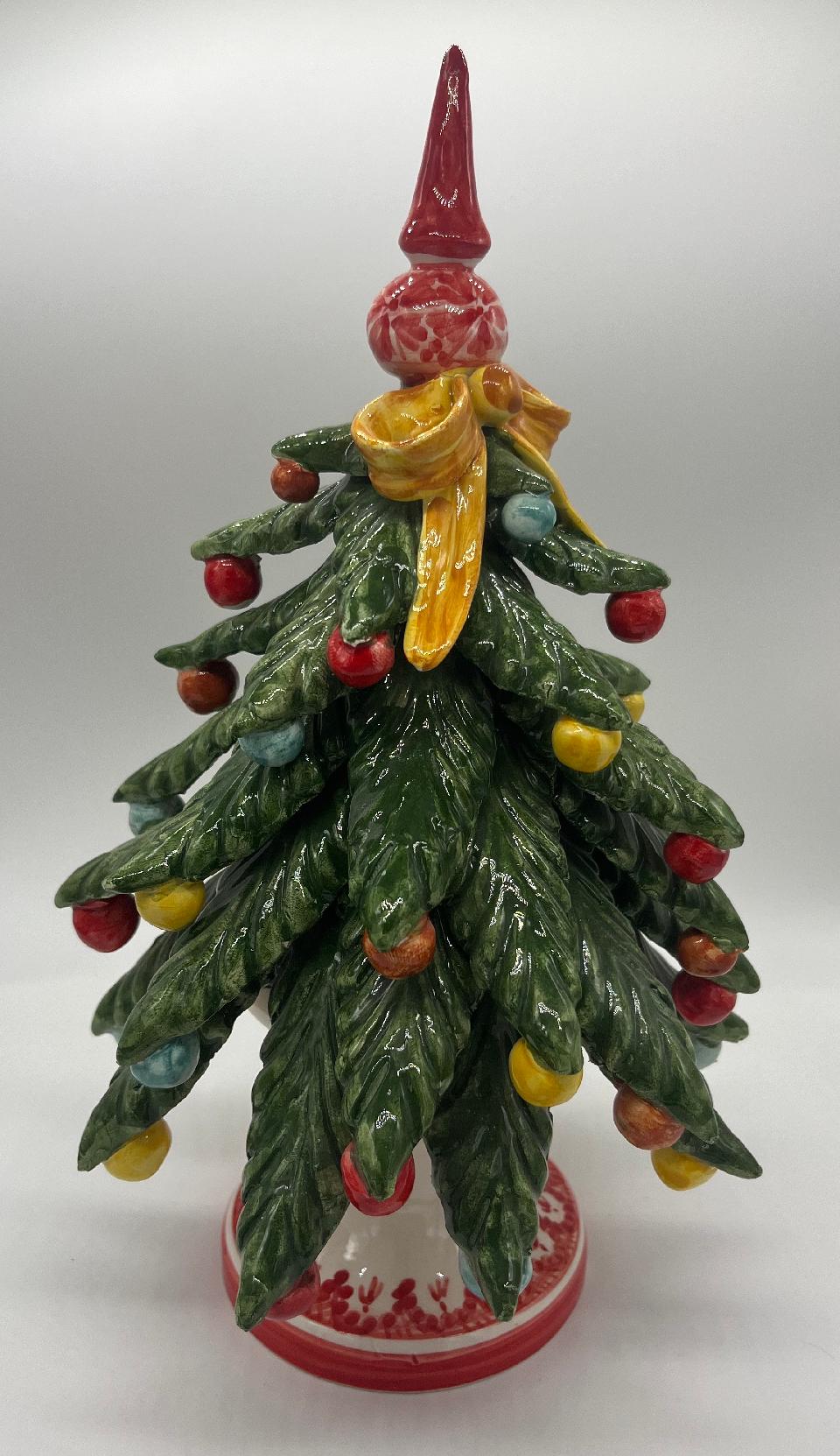 Albero di Natale in ceramica Produzione artigianale di Caltagirone H 30cm