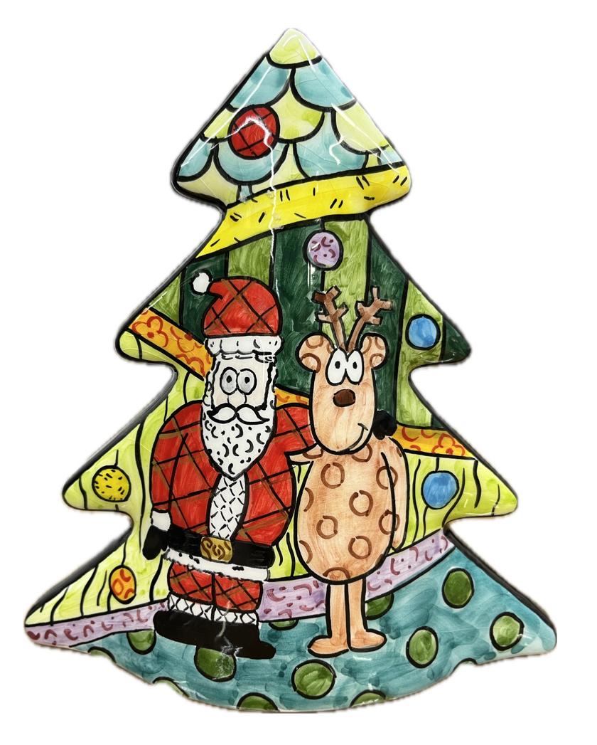 Albero di Natale in ceramica pop art Produzione artigianale di Caltagirone H 21cm