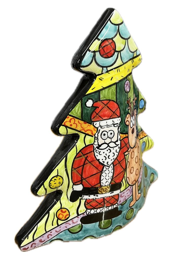 Albero di Natale in ceramica pop art Produzione artigianale di Caltagirone H 21cm