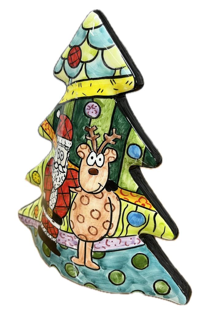 Albero di Natale in ceramica pop art Produzione artigianale di Caltagirone H 21cm