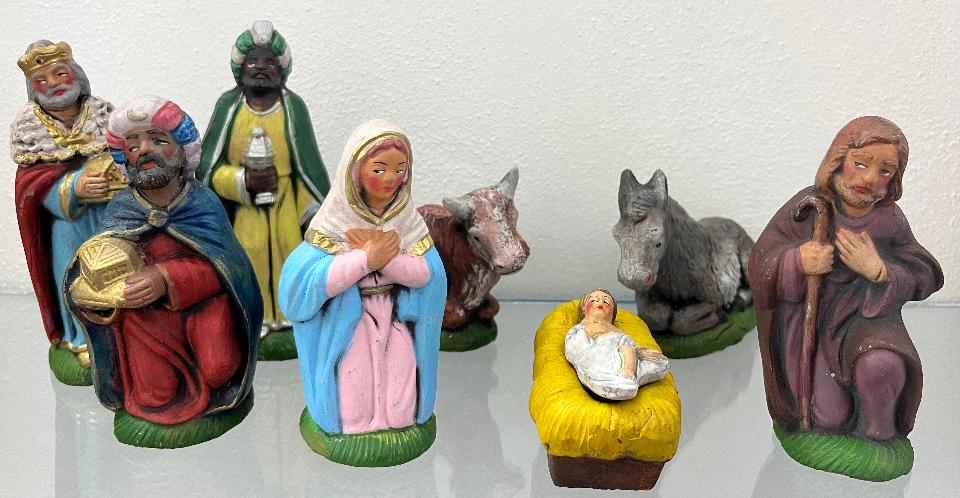 Presepe in ceramica 8 pezzi H 15cm