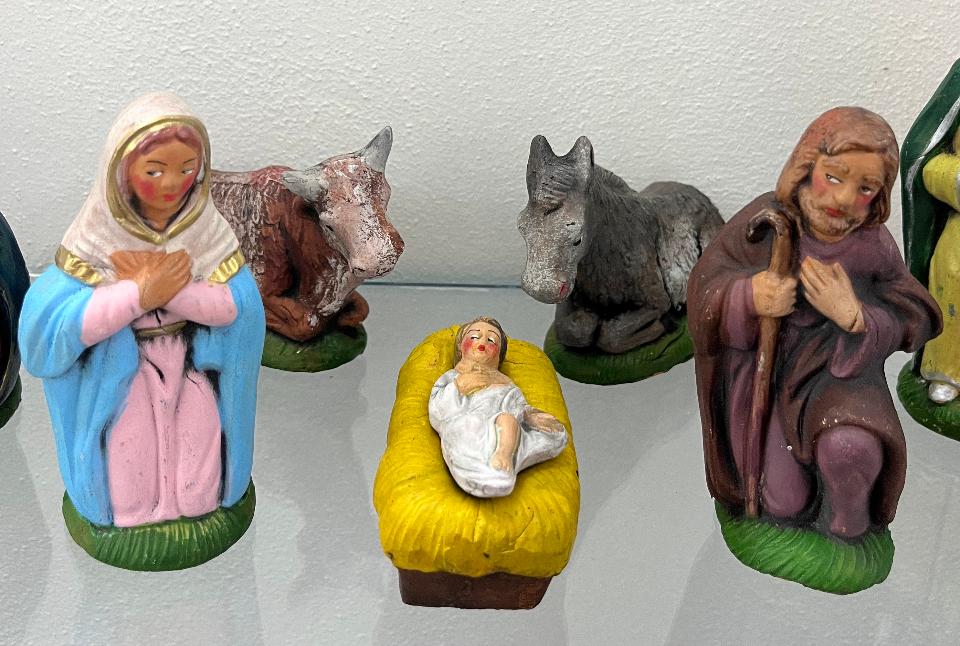 Presepe in ceramica 8 pezzi H 15cm