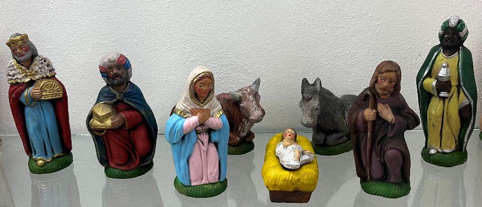 Presepe in ceramica 8 pezzi H 15cm