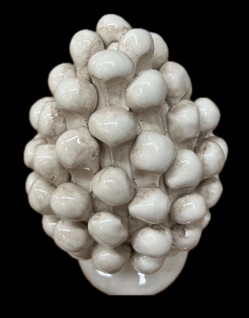 Pigna siciliana in ceramica monocolore fumè Produzione artigianale di Caltagirone H 15cm