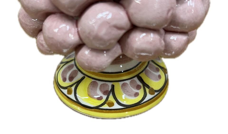 Pigna siciliana in ceramica con piede decorato Produzione artigianale di Caltagirone H 12cm