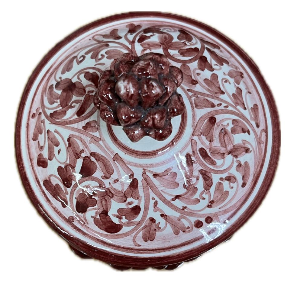 Portagioie a pigna bordeaux Produzione artigianale di Caltagirone H 17cm